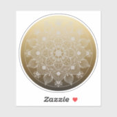 Bloemen, bladeren, witte kant, Floral Mandala op g Sticker (Vel)