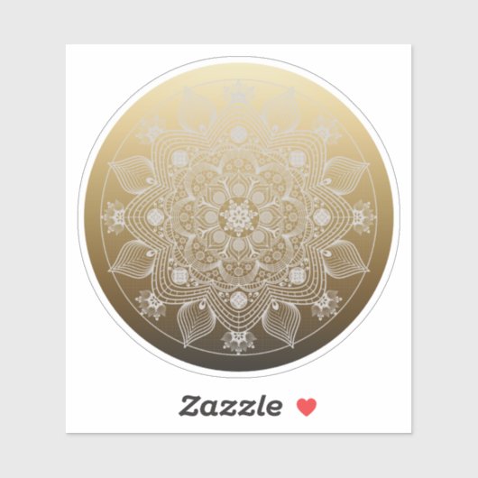 Bloemen, bladeren, witte kant, Floral Mandala op g Sticker (Vel)
