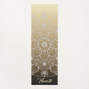 Bloemen, bladeren, witte kant, Floral Mandala op g Yogamat