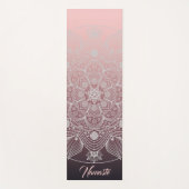 Bloemen, bladeren, witte kant, Floral Mandala op r Yogamat (Voorkant)