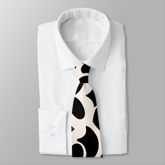 Bloemen bladeren zwart modern patroon stropdas (Gebonden)