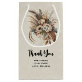 Bloemen Bladgroen en Veren Party Dank u Klein Cadeauzakje (Achterkant)