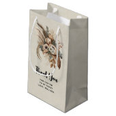 Bloemen Bladgroen en Veren Party Dank u Klein Cadeauzakje (Achterkant Gekanteld)