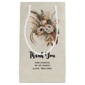 Bloemen Bladgroen en Veren Party Dank u Klein Cadeauzakje (Voorkant)