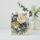 Bloemen blanco kaart w/envelop (Staand voorkant)