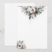 Bloemen Blank Bruiloft Kaart (Voorkant / Achterkant)