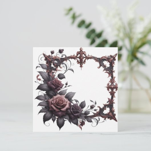 Bloemen Blank Uitnodiging Aankondiging Sjabloon (Staand voorkant)