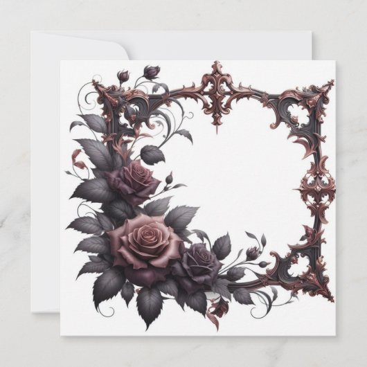 Bloemen Blank Uitnodiging Aankondiging Sjabloon (Voorkant)