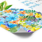 Bloemen Blauw Ananas Baby shower Moeder Osa Bar Poster