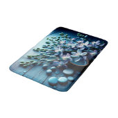 Bloemen Blauw Bad Mat (Gekanteld)
