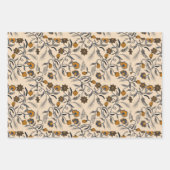 Bloemen blauw en goud bruiloft inpakpapier vel (Voorkant)