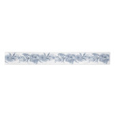 Bloemen Blauw en Wit Chinoiserie Pioen Bridal Satijnen Lint (Voorkant)