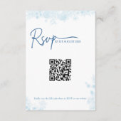 Bloemen Blauw en Wit Trouwdetails en RSVP (Achterkant)