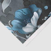 Bloemen Blauw Grijs  Achtergrond Decoupage Tissuepapier (Detail)