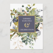 Bloemen Blauw & Groen, Gouden Ampersand RECEPTIE Informatiekaartje (Voorkant)