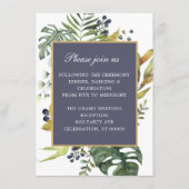 Bloemen Blauw & Groen, Gouden Ampersand RECEPTIE Informatiekaartje (Achterkant)