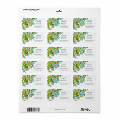 Bloemen blauw & groen Lily of Valley Wedding Etiket (Full Sheet)