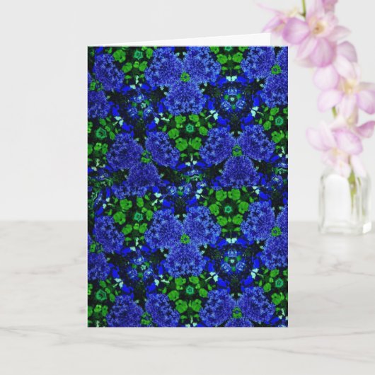 Bloemen Blauw & Groene Kaleidoscoop Vriend Verjaar Kaart (Orchidee)