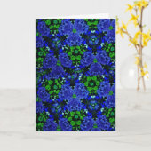 Bloemen Blauw & Groene Kaleidoscoop Vriend Verjaar Kaart (Gele Bloem)