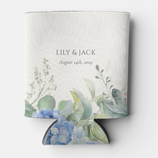  Bloemen Blauw Hydrangea Evenement Bruiloft Blikjeskoeler (Voorkant)