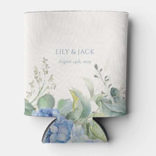 Bloemen Blauw Hydrangea Evenement Bruiloft Blikjeskoeler (Voorkant)