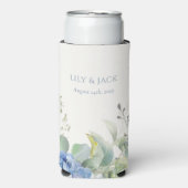 Bloemen Blauw Hydrangea Evenement Bruiloft Seltzer Blikjeskoeler (Seltzer Voorkant)