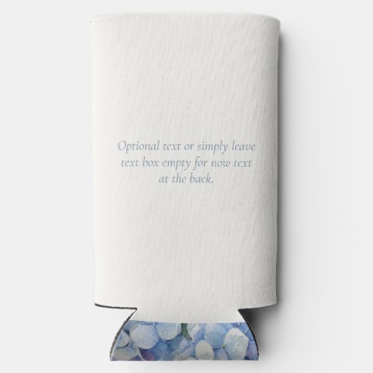 Bloemen Blauw Hydrangea Evenement Bruiloft Seltzer Blikjeskoeler (Achterkant)