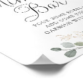 Bloemen Blauw Hydrangea Groen Bruiloft Mimosa Bar Poster (Hoek)