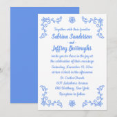 Bloemen Blauw Korenbloem Bloemen Laurel Leaf Bruil Kaart (Voorkant / Achterkant)