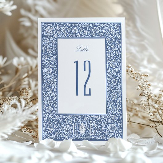 Bloemen Blauw Morris Tafelnummer Kaarten