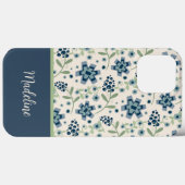 Bloemen Blauw Patroon Trendy Inspirivity Case-Mate iPhone Case (Achterkant (horizontaal))