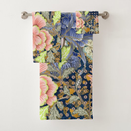 Bloemen Blauw, Roze Geel Bad Handdoek (Insitu)
