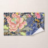 Bloemen Blauw, Roze Geel Bad Handdoek (Handdoek)