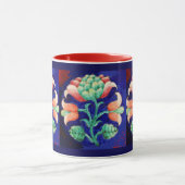 BLOEMEN, blauw roze groen Mok (Midden)