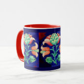 BLOEMEN, blauw roze groen Mok (Voorkant links)