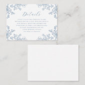  Bloemen Blauw Trouwdetails Informatiekaartje (Voorkant / Achterkant)