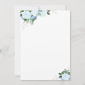 Bloemen| Blauw | uitnodiging tot doop (Achterkant)