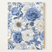 Bloemen Blauw Wit Antiek Rozen Wildbloem Planner (Achterkant)