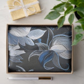 Bloemen  Blauw Wit Bloem Decoupage Tissuepapier (Geschenk)