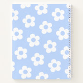 Bloemen Blauw Wit Daisy Patroon School Onderwerp Notitieboek (Achterkant)