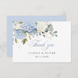 Bloemen Blauw Wit Hydrangea Groen Bruiloft Bedankkaart