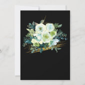 Bloemen Blauw Wit Ivoor Goud Zwart Elegant Bruilof Save The Date (Achterkant)