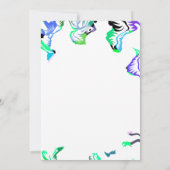 Bloemen Blauw Wit Lente Zomer Boho Bruiloft Kaart (Achterkant)