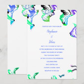 Bloemen Blauw Wit Lente Zomer Boho Bruiloft Kaart (Voorkant / Achterkant)