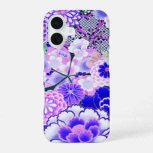 BLOEMEN BLauw WIT Pioenrozen, Rozen Japanse Bloem iPhone 16 Hoesje