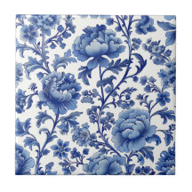 Bloemen Blauw & Wit Tegel Tijdloze Home Decor Gift