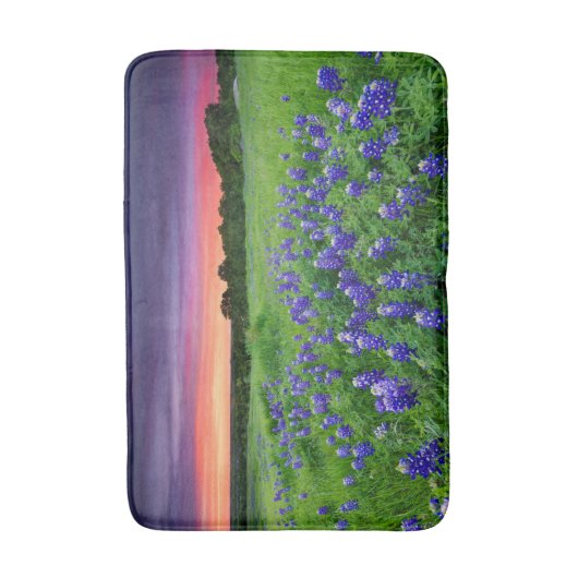 Bloemen | Blauwbijen in Sunset Texas Badmat (Voorkant Verticaal)