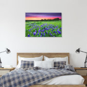 Bloemen | Blauwbijen in Sunset Texas Canvas Afdruk (Insitu (Slaapkamer))
