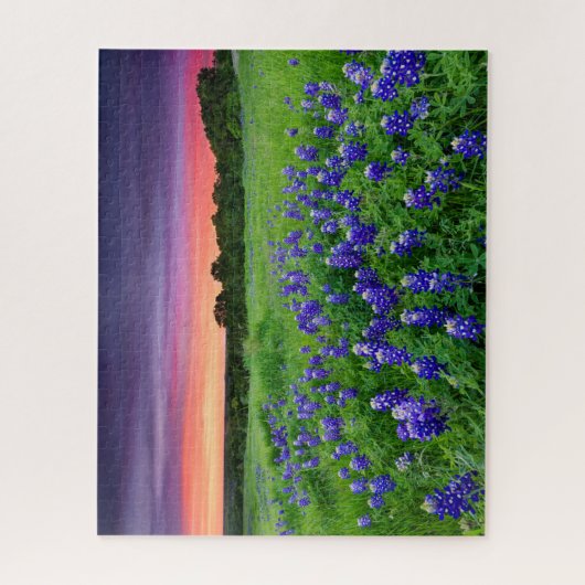 Bloemen | Blauwbijen in Sunset Texas Legpuzzel (Verticaal)