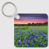 Bloemen | Blauwbijen in Sunset Texas Sleutelhanger (Voorkant)